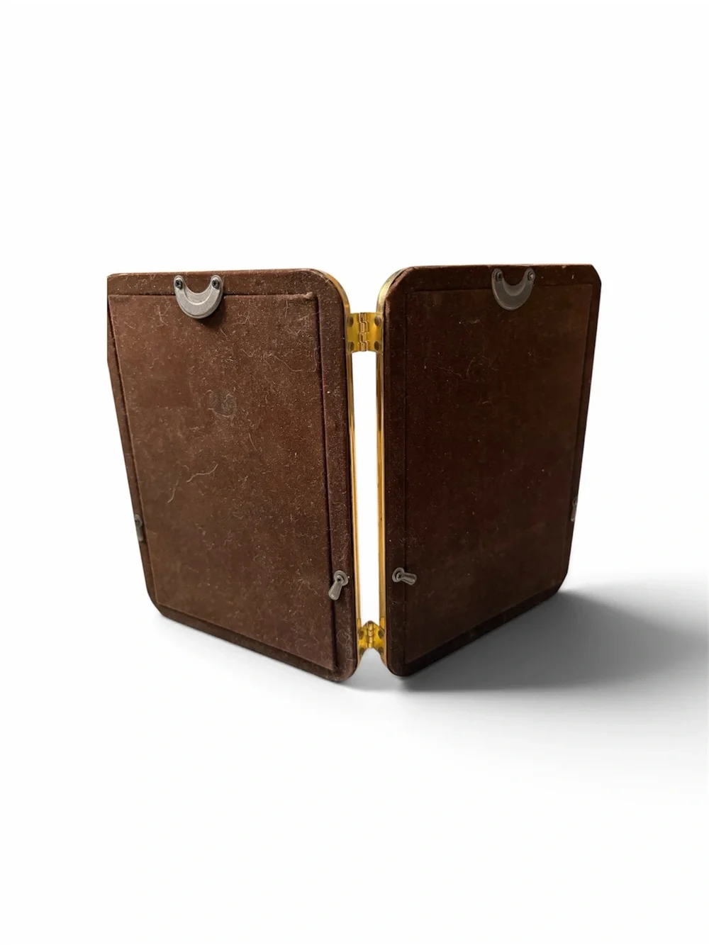 Brass Tone Double-Sided Folding Photo Frame